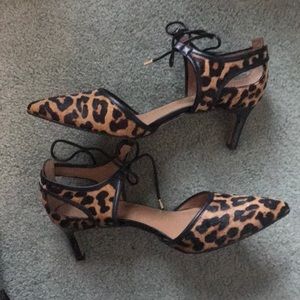 Franco Sarto Leopard Print Pointed Toe Heels
